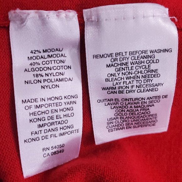 Anne Klein Women’s Red Round Neck Short Sleeve Elastic Waist Blouse Size Large - Picture 8 of 16